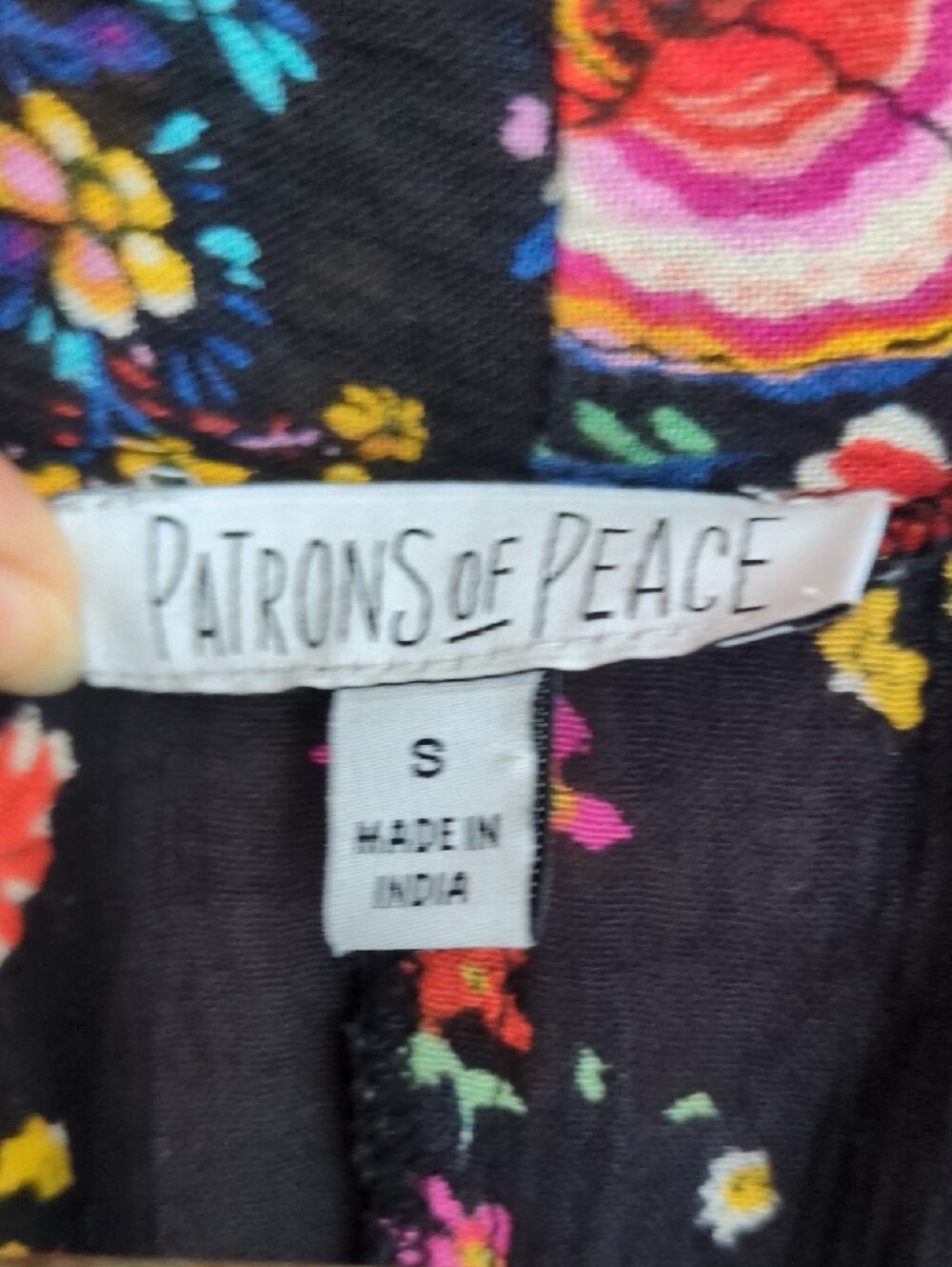 Patrons of Peace Black Floral Asymmetrical Skirt - Picture 2 of 3